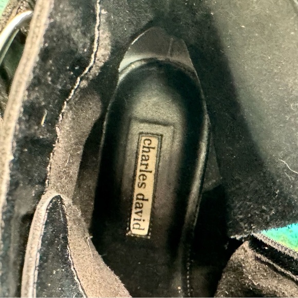 Charles David l Lace Up Zip Biker Boots Leather Size 9.5 - Picture 8 of 11